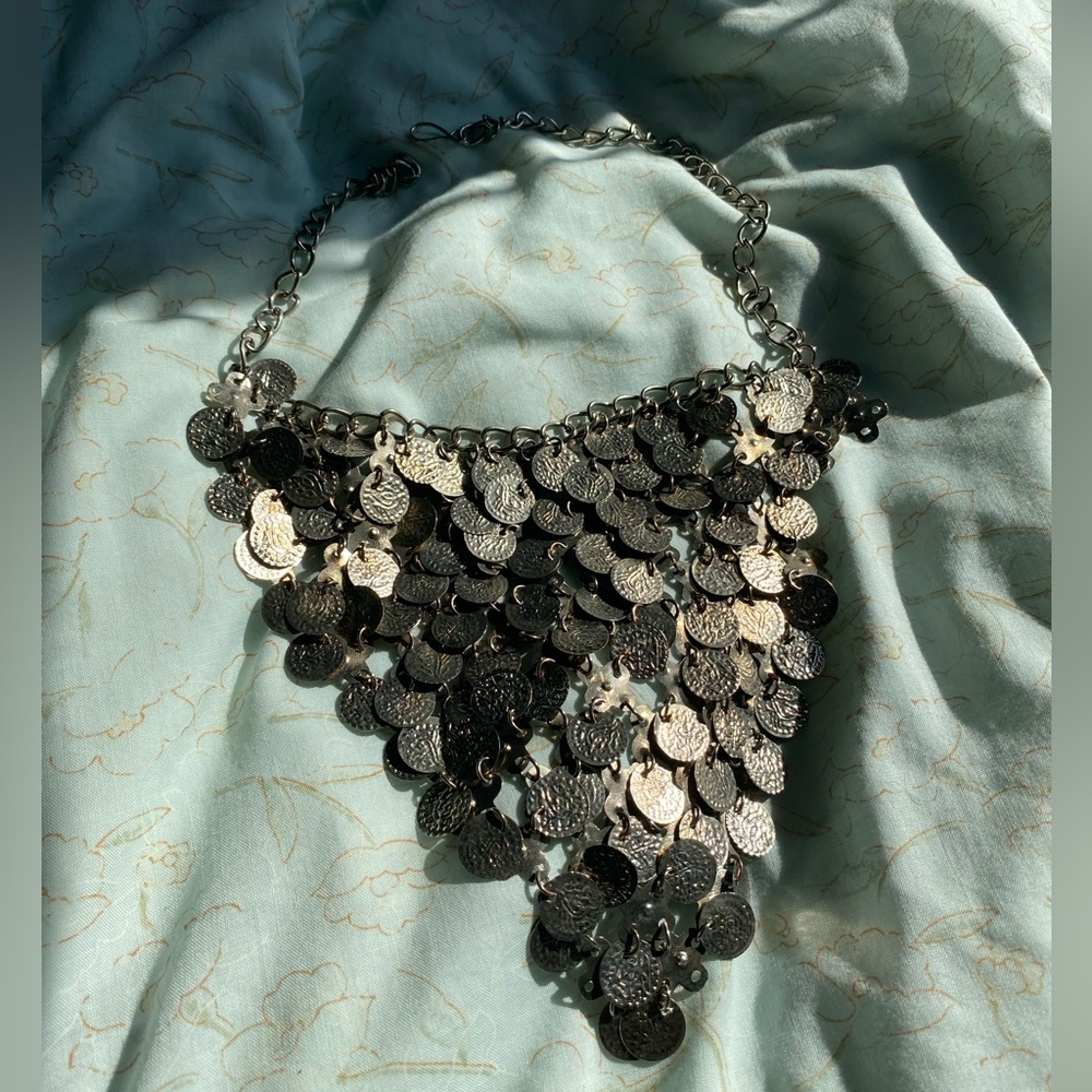Silver coin necklace